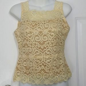 All lace top square neck